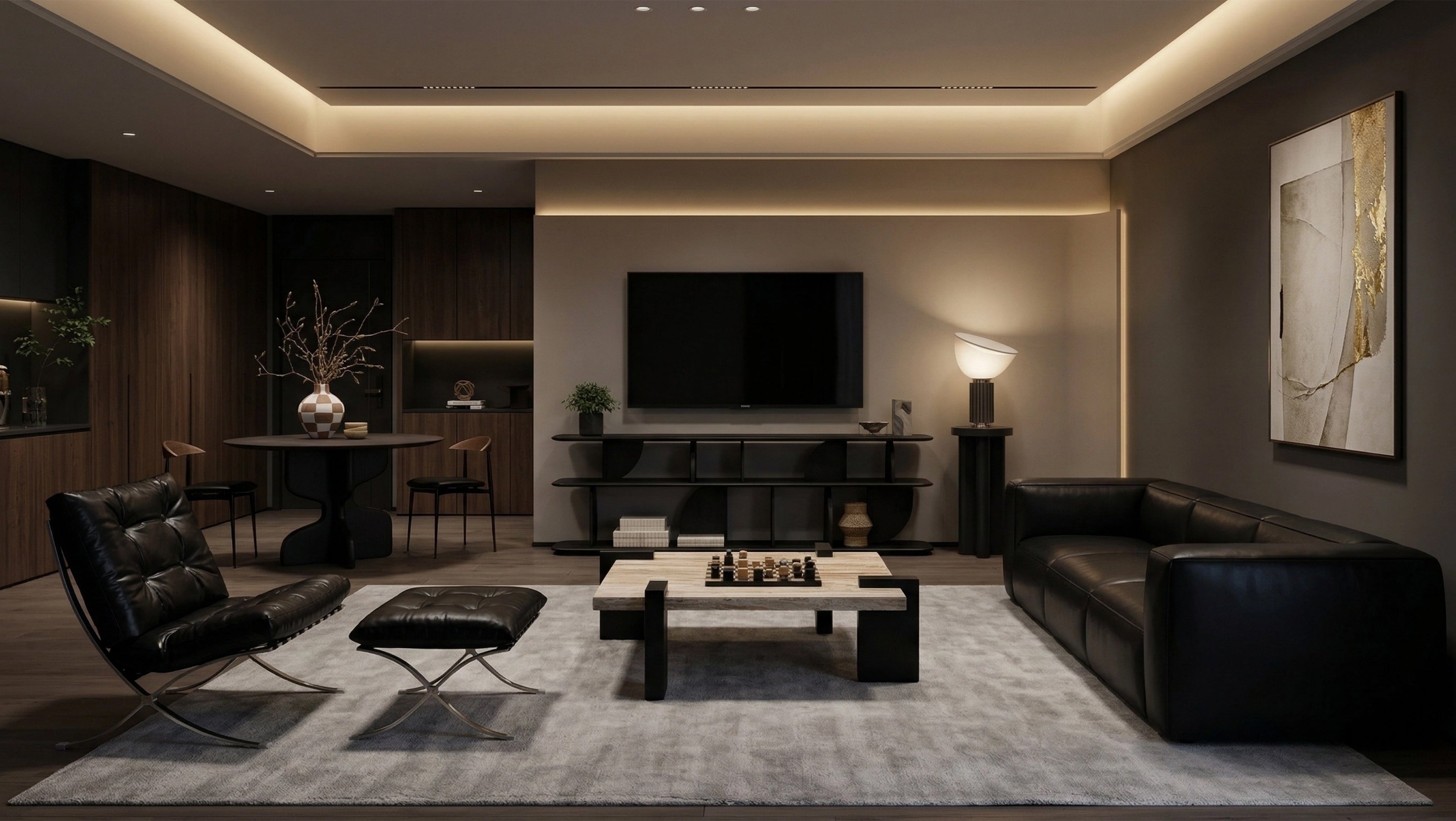 Edgy Black|Luxury Minimalist Black, Makes Small Spaces Look Bigger