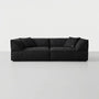 Mid-Century Modern Light French Retro Sofa, Upholstered in Premium Soft Blend Fabric with Down Feather Cushions, 2.2-3.25m Comfy Cloud Couch for Living Room
