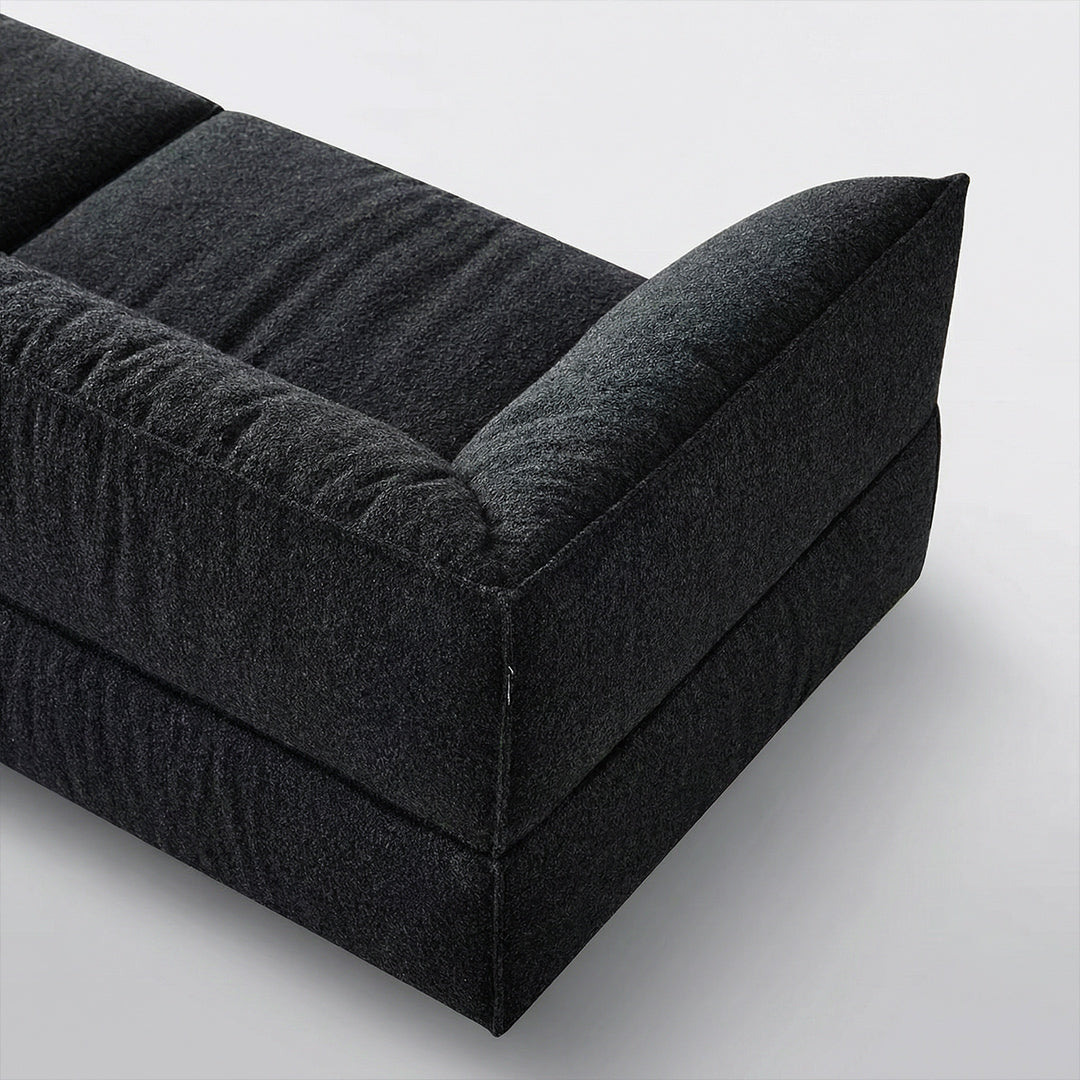 Mid-Century Modern Light French Retro Sofa, Upholstered in Premium Soft Blend Fabric with Down Feather Cushions, 2.2-3.25m Comfy Cloud Couch for Living Room