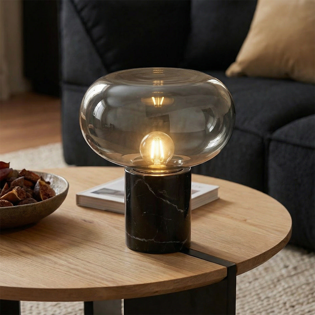 Nordic Luxury Marble Table Lamp, Post-Modern Minimalist Glass Light, Designer Decor for Bedroom Living Room