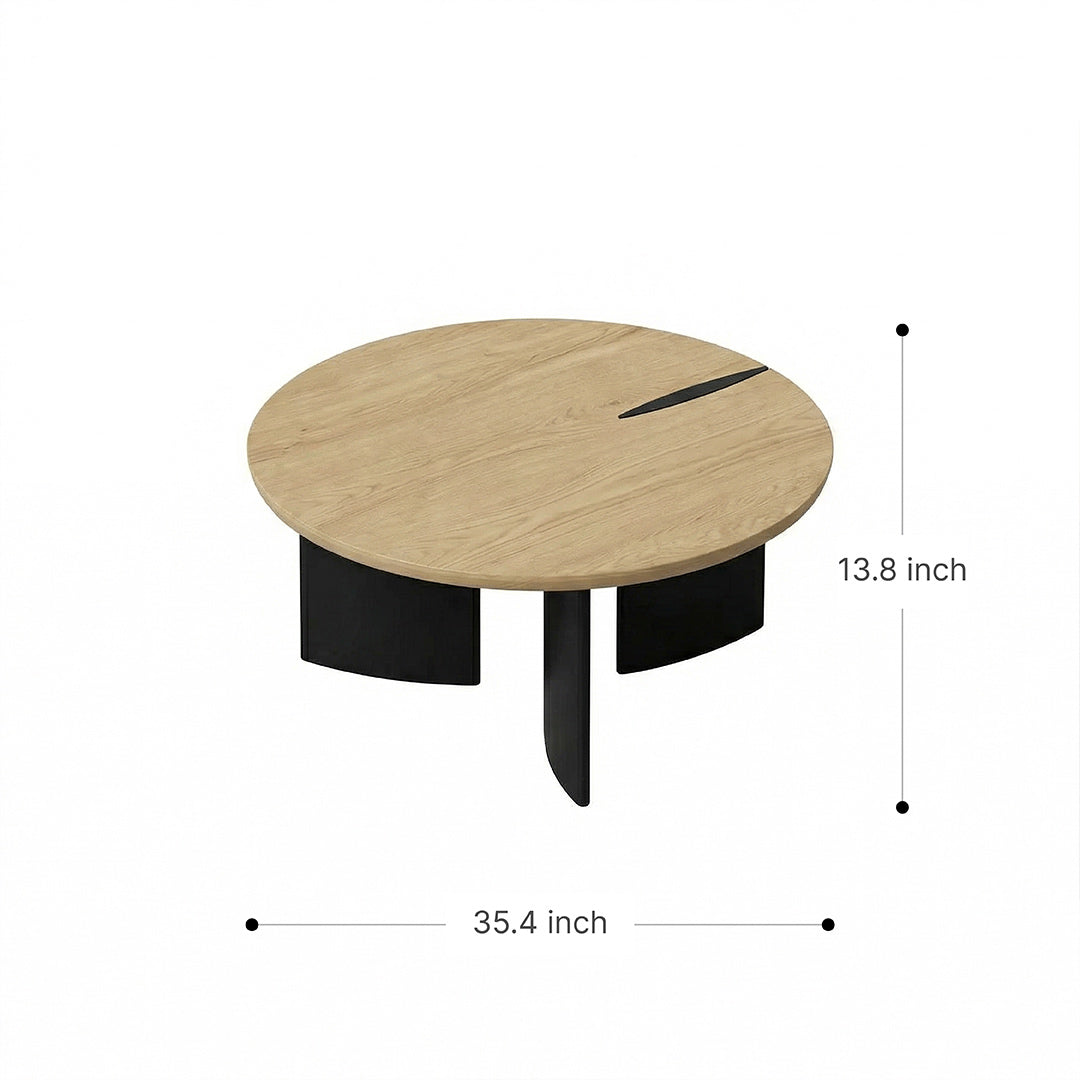 Coffee Table Set, French Retro Solid Ash Wood Round Nesting Tables, Mid-Century Modern Side Tables for Small Spaces, Nordic Compact Circular Living Room Bedroom Decor