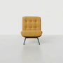 Saint-Malo Accent Chair, Vintage French Retro Lazy Sofa Chair, Walnut Wood Designer Minimalist Single Sofa, Upholstered Comfy Lounge Chair for Living Room Bedroom