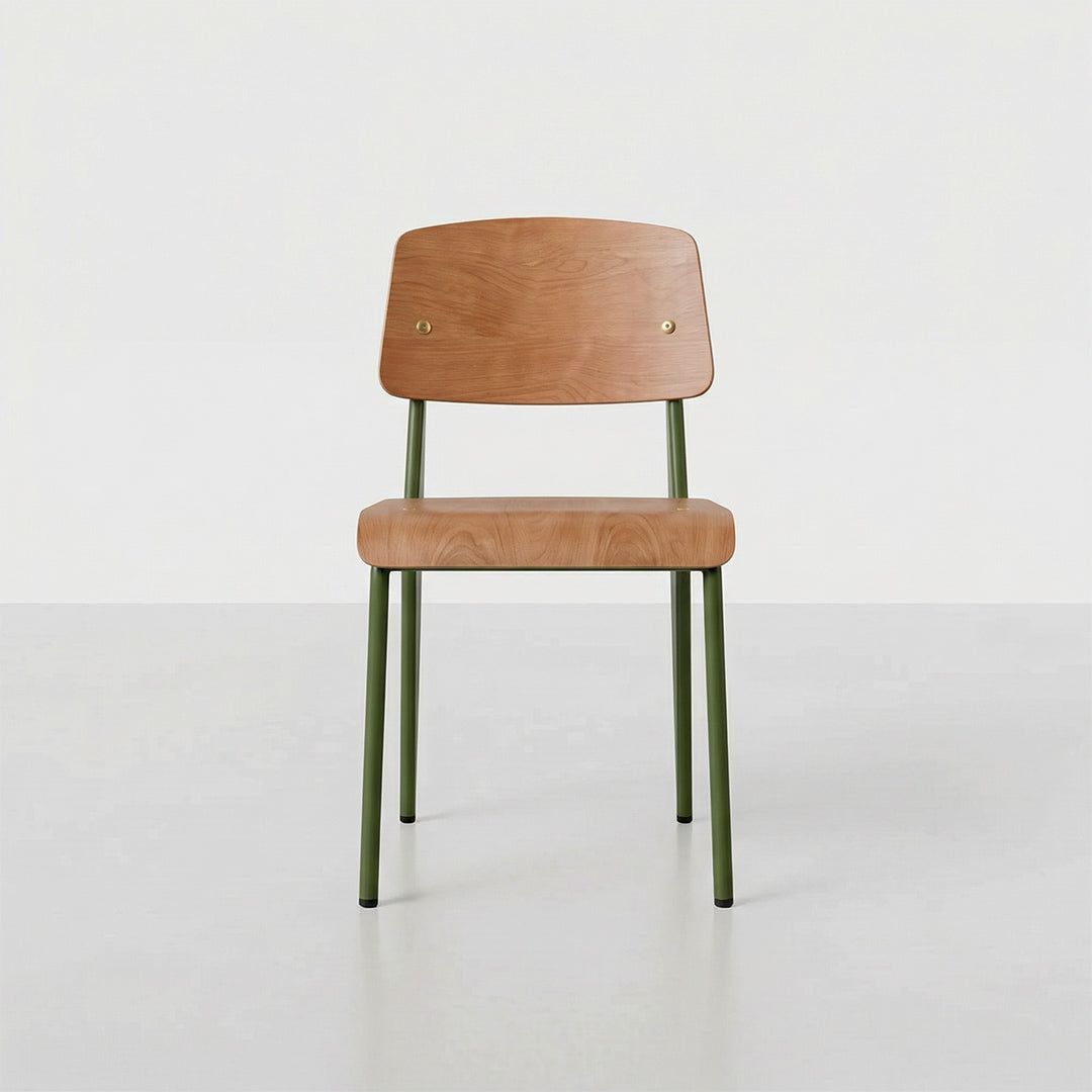 Mid-Century Modern Solid Wood Dining Chair, Vintage Stylish Accent Chair with Back Support, Minimalist Kitchen Chair for Home