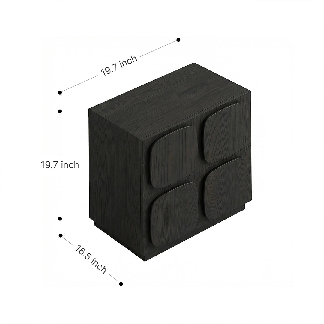 Mid-Century Modern Solid Wood Storage Cabinet, Vintage Modular Side Cabinet, Free Combination Black Accent Cabinet for Living Room Bedroom