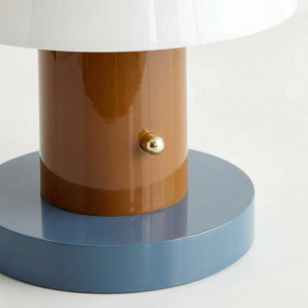 Nordic Retro Mushroom Table Lamp, Touch Control Dimmable LED Night Light, USB Rechargeable Portable Bedside Lamp for Bedroom Home Decor
