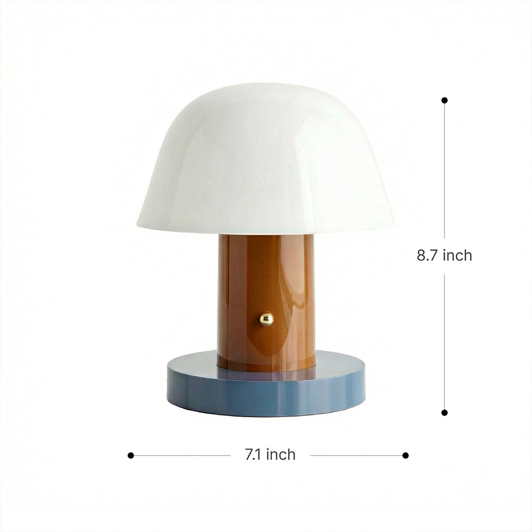 Nordic Retro Mushroom Table Lamp, Touch Control Dimmable LED Night Light, USB Rechargeable Portable Bedside Lamp for Bedroom Home Decor
