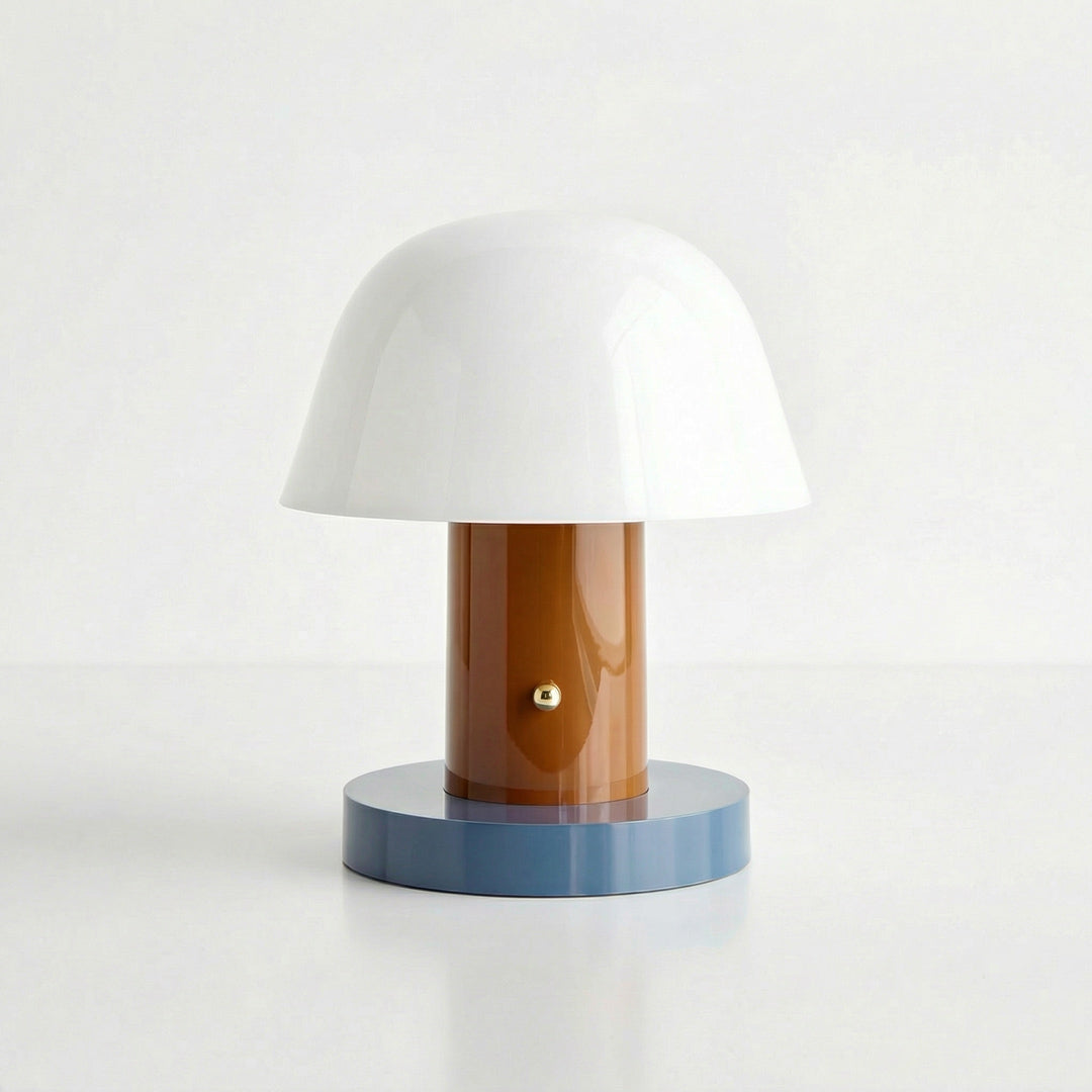 Nordic Retro Mushroom Table Lamp, Touch Control Dimmable LED Night Light, USB Rechargeable Portable Bedside Lamp for Bedroom Home Decor
