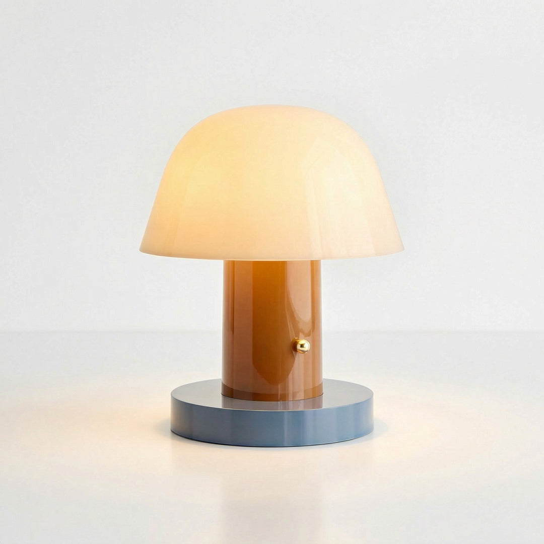 Nordic Retro Mushroom Table Lamp, Touch Control Dimmable LED Night Light, USB Rechargeable Portable Bedside Lamp for Bedroom Home Decor