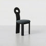 French Retro Key-Back Dining Chair, Mid-Century Modern Solid Wood Accent Chair, Upholstered Fabric Side Chair for Dining Room