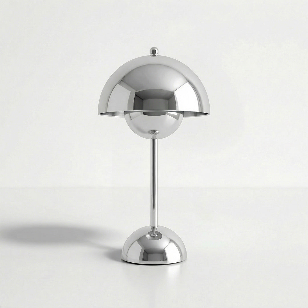 Danish Retro Flower Bud Table Lamp, VP9 Style Nordic Designer LED Lamp, Touch Dimmable USB Rechargeable Cordless Bedside Lamp for Bedroom