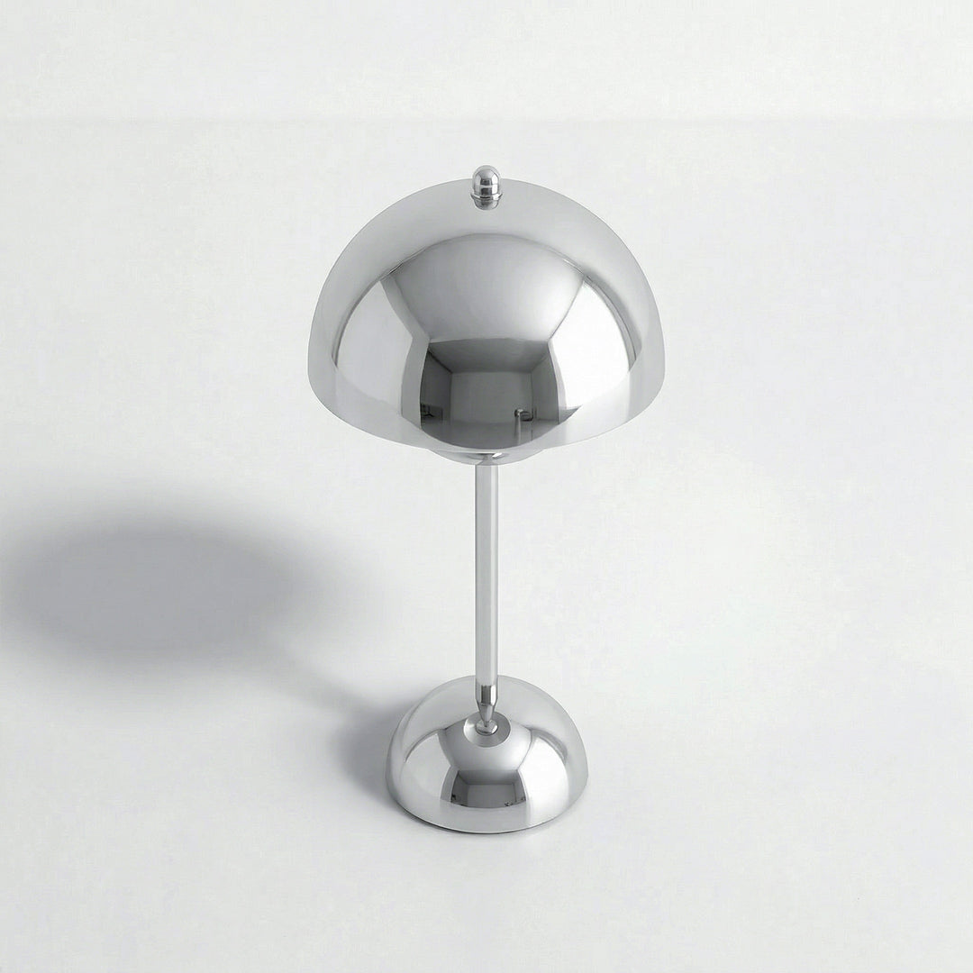 Danish Retro Flower Bud Table Lamp, VP9 Style Nordic Designer LED Lamp, Touch Dimmable USB Rechargeable Cordless Bedside Lamp for Bedroom