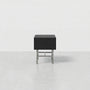 Bauhaus Minimalist Nightstand, Modern Stainless Steel Bedside Table, Black Storage Nightstand with Drawer for Bedroom
