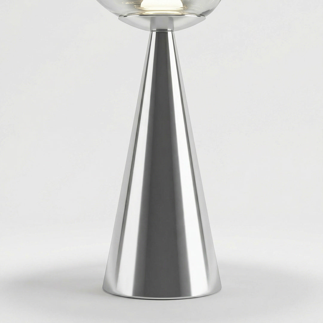 Lava Art LED Table Lamp, Tom Dixon Style Rechargeable Cordless Ambient Light, Electroplated Touch Dimmable Bedside Lamp