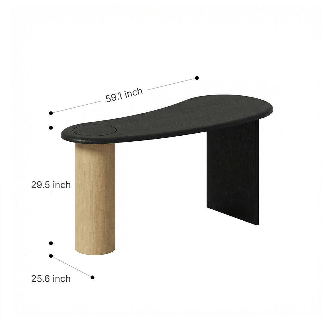 Designer Desk, Minimalist Home Office Table, Spacious Solid Wood Study Desk for Bedroom & Study Room