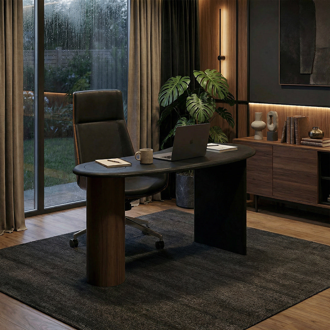 Designer Desk, Minimalist Home Office Table, Spacious Solid Wood Study Desk for Bedroom & Study Room