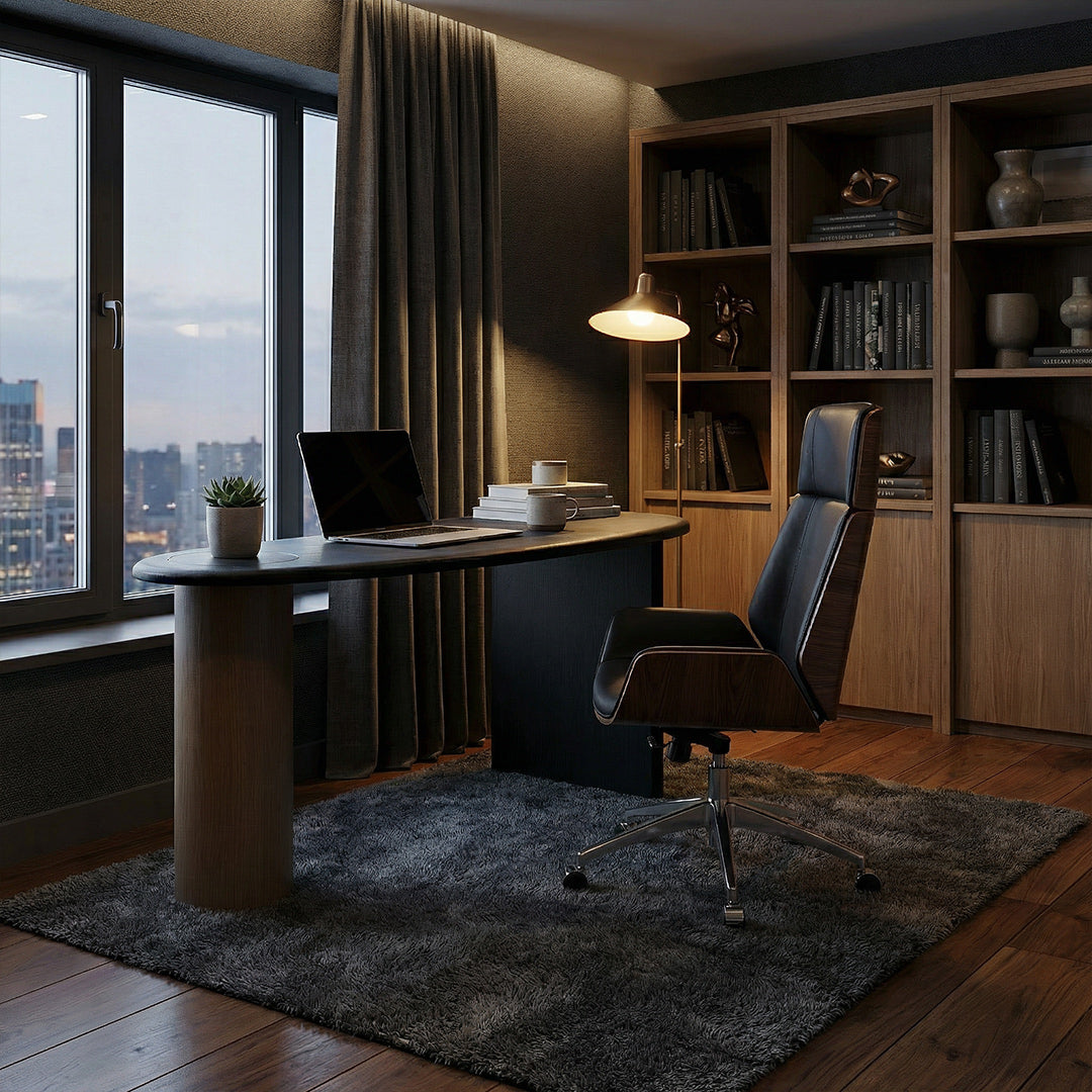 Designer Desk, Minimalist Home Office Table, Spacious Solid Wood Study Desk for Bedroom & Study Room