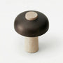 Mid-Century Mushroom Table Lamp, Nordic Travertine Bedside Lamp, Rechargeable Retro LED Night Light for Bedroom Living Room