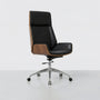 Comfortable Ergonomic Office Chair with Solid Wood Base, Nordic Style Adjustable Swivel Desk Chair for Study & Work