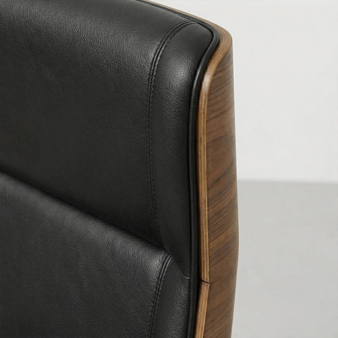 Comfortable Ergonomic Office Chair with Solid Wood Base, Nordic Style Adjustable Swivel Desk Chair for Study & Work