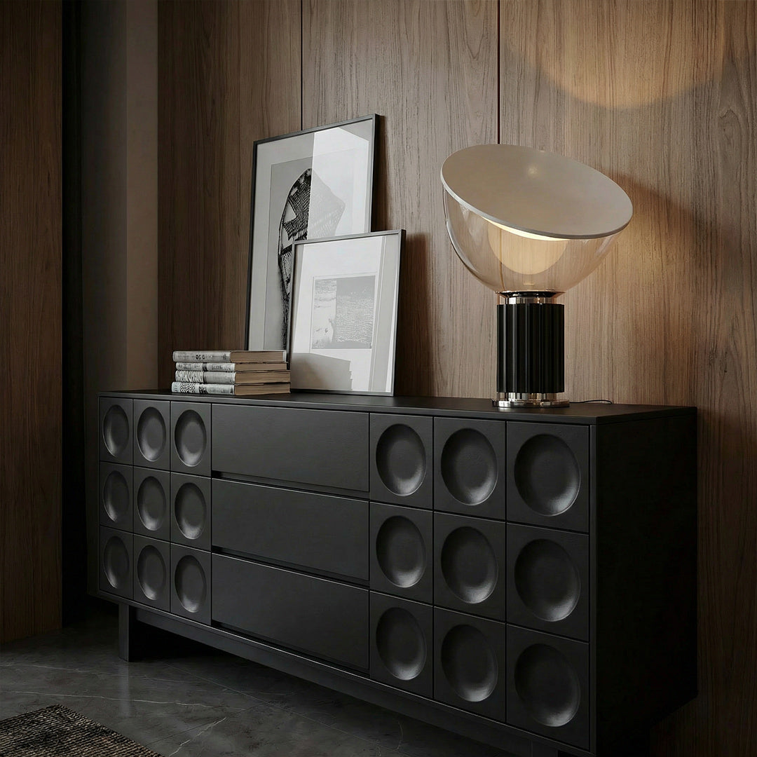 Italian Designer Radar Table Lamp, Postmodern Glass Bedside Lamp for Living Room Bedroom
