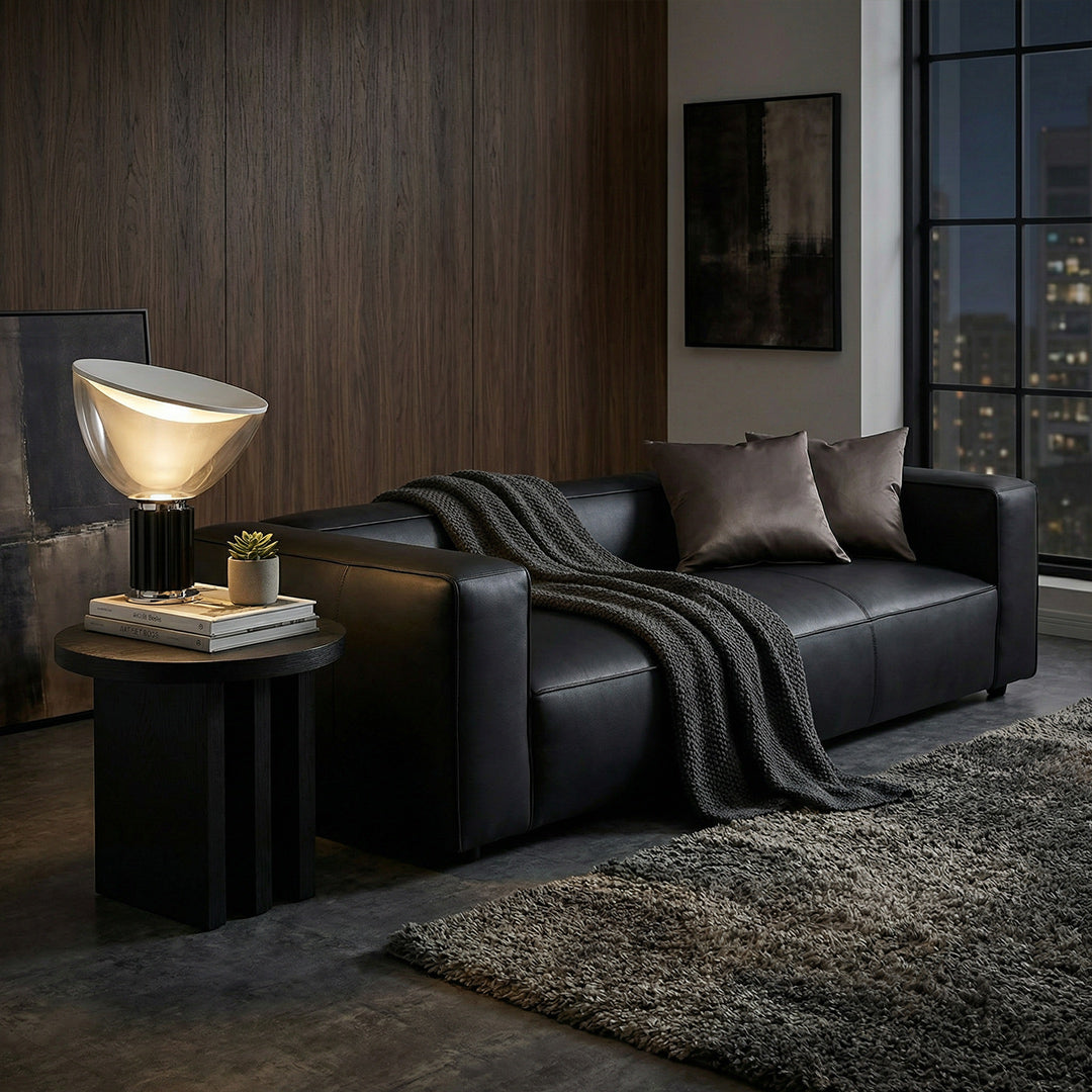 Italian Designer Radar Table Lamp, Postmodern Glass Bedside Lamp for Living Room Bedroom