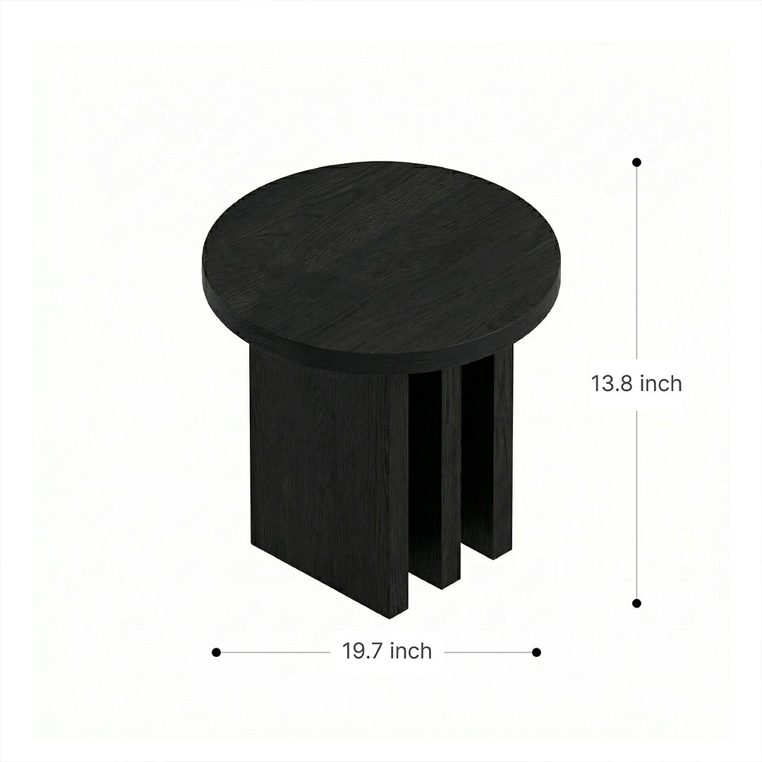 Nordic Luxury Round Coffee Table, Modern Minimalist Solid Wood & Iron Coffee Table for Small Space Living Room