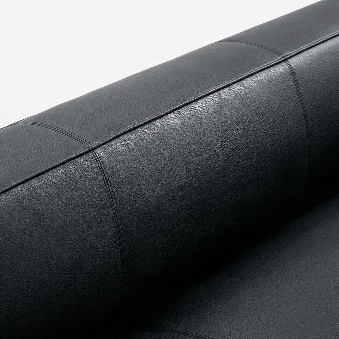 Mid-Century Modern Top-Grain Leather Sofa, Turner Retro Designer Couch, Full Leather Removable Sofa