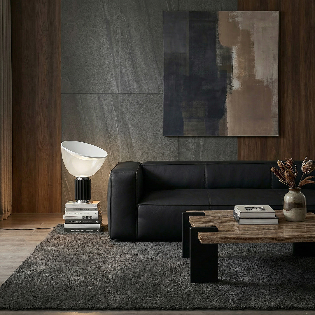 Mid-Century Modern Top-Grain Leather Sofa, Turner Retro Designer Couch, Full Leather Removable Sofa