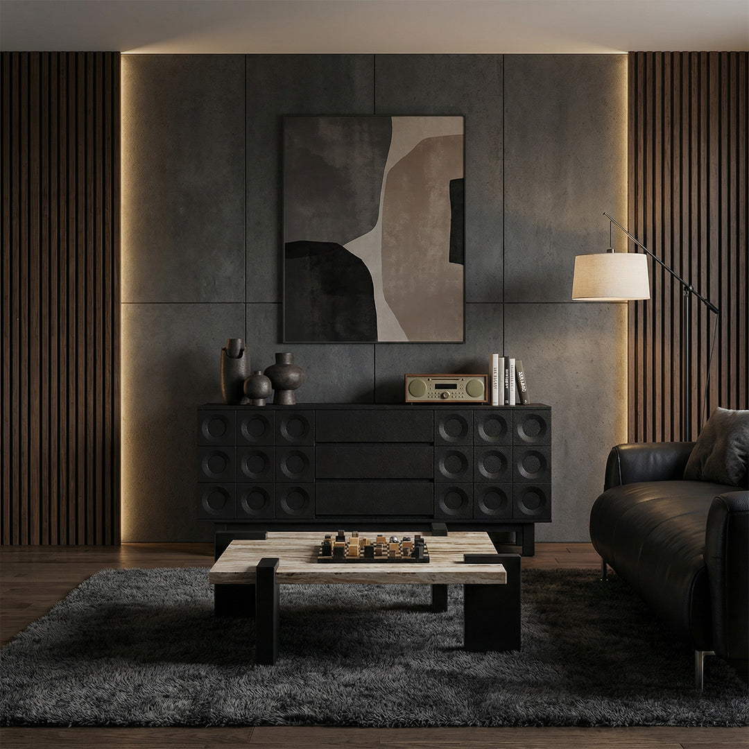 Italian Minimalist Square Coffee Table, Natural Marble Top Mid-Century Wood Frame Coffee Table