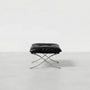 Mid-Century Retro Barcelona Chair, Top-Grain Leather Ergonomic Lounge Chair, Sturdy Metal Frame Modern Minimalist Single Sofa Chair for Living Room Bedroom