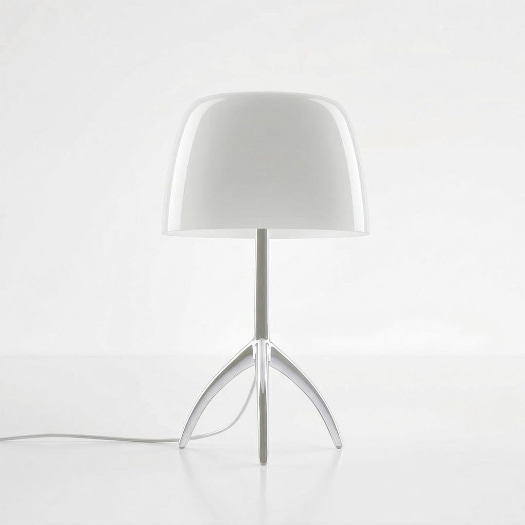 Vintage Contemporary Fabric & Iron Table Lamp, Warm Ambient Light with Glass Shade for Bedroom Living Room