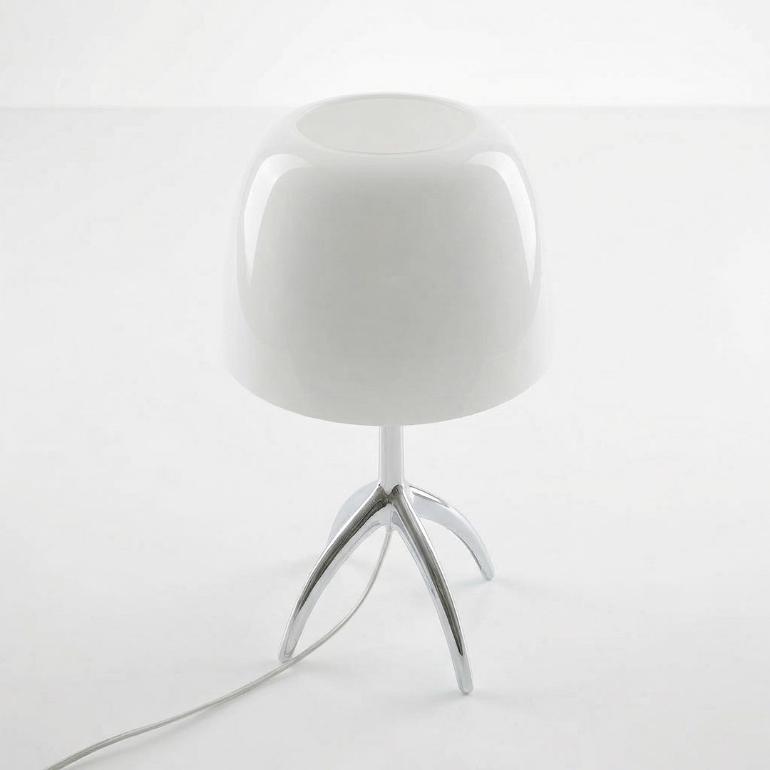 Vintage Contemporary Fabric & Iron Table Lamp, Warm Ambient Light with Glass Shade for Bedroom Living Room