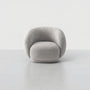 Modern Nordic Curved Cashew Shape Sofa, Fluffy Lamb Fleece Upholstered Sectional Sofa with Solid Wood Frame for Villa Hotel Living Room