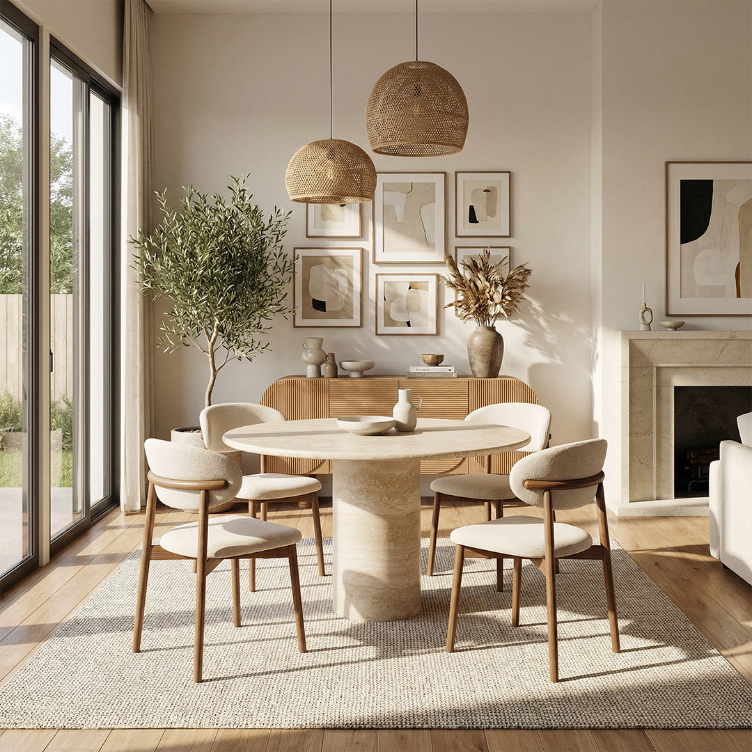 Nordic Minimalist Dining Chair with Solid Ash Wood Frame, Upholstered Accent Chair for Kitchen Dining Room