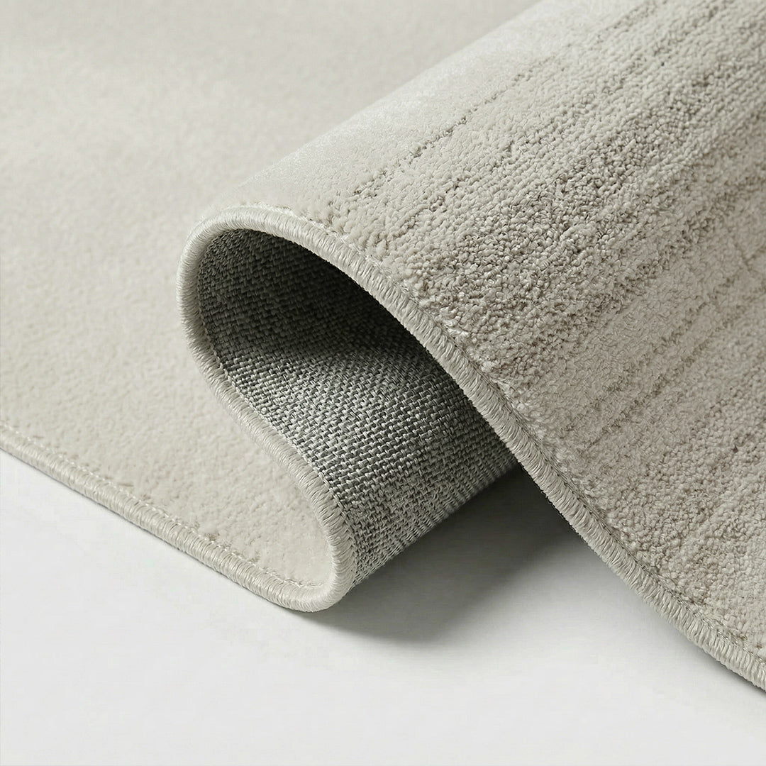 Mid-Century Cream Style Area Rug, Upgrade Twisted Faux Sisal Rug, Waterproof Stain Resistant Washable Rug for Living Room Bedroom