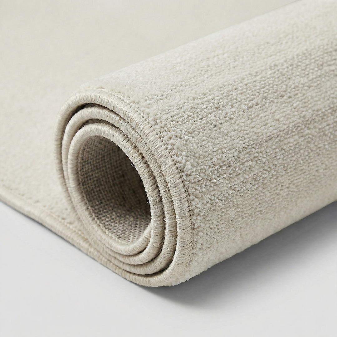Mid-Century Cream Style Area Rug, Upgrade Twisted Faux Sisal Rug, Waterproof Stain Resistant Washable Rug for Living Room Bedroom