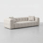 Vintage Retro Marshmallow Sofa, Skin-Friendly Lamb Fleece Fabric, 65cm Deep Seat Sofa for Living Room