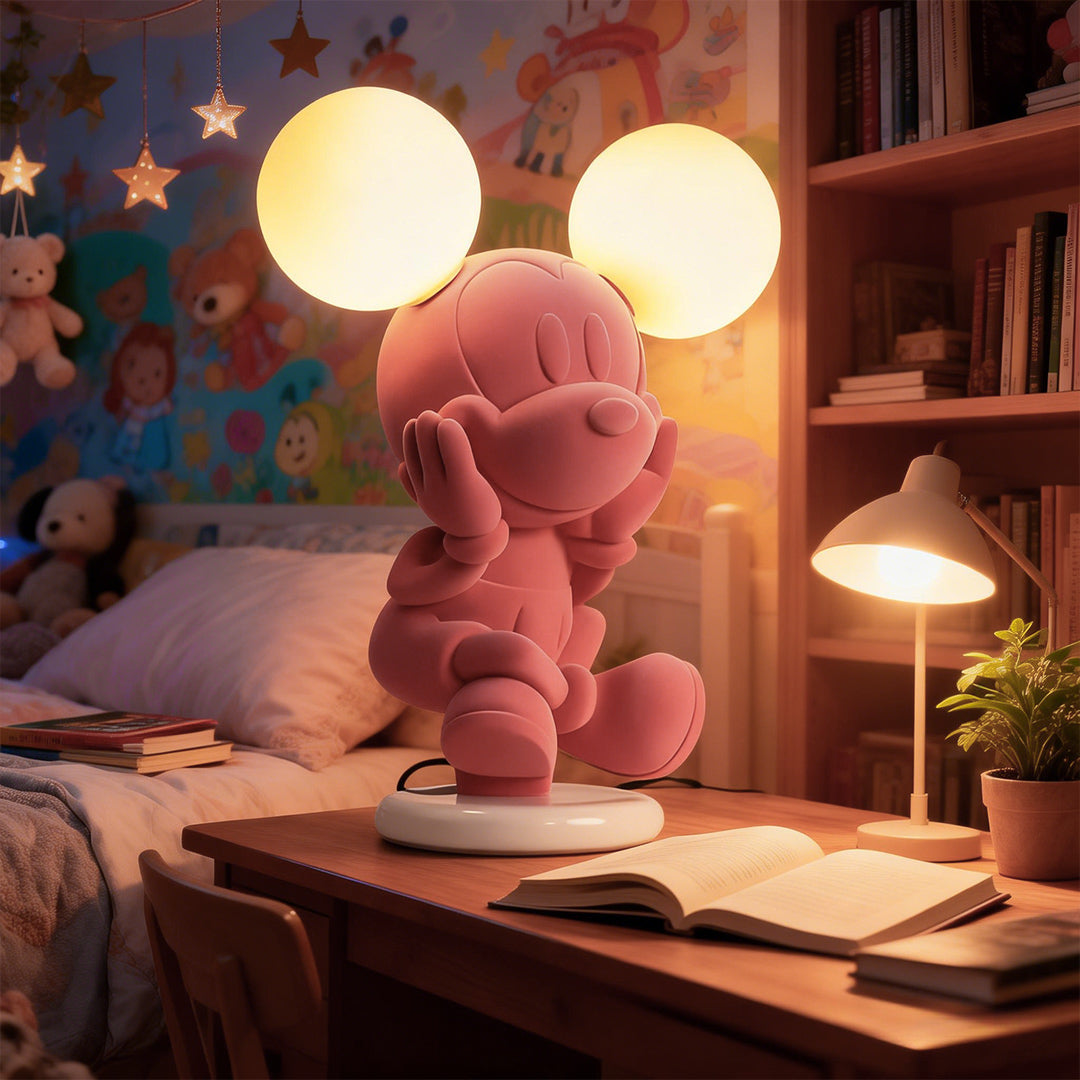 Minnie Mouse Kids Bedside Lamp, 3-Color Dimmable Night Light for Princess Room
