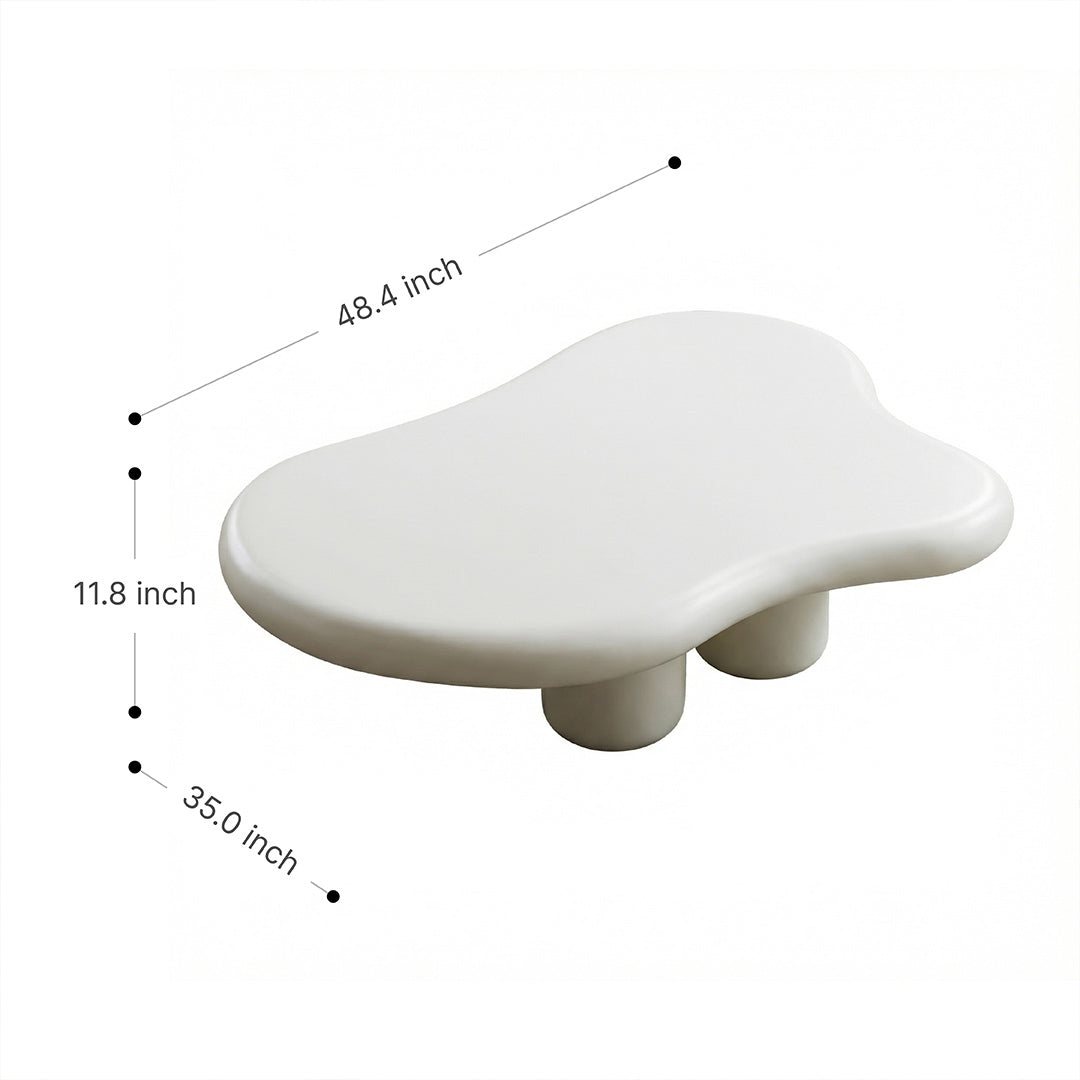 Creative Cloud Shaped Coffee Table, One-Piece FRP Construction Modern Accent Table for Home