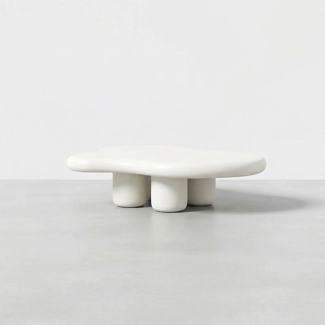 Creative Cloud Shaped Coffee Table, One-Piece FRP Construction Modern Accent Table for Home