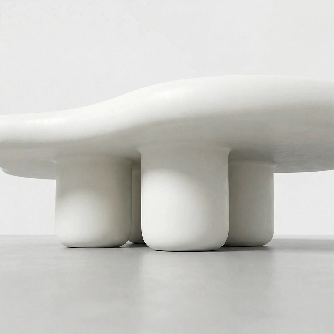 Creative Cloud Shaped Coffee Table, One-Piece FRP Construction Modern Accent Table for Home