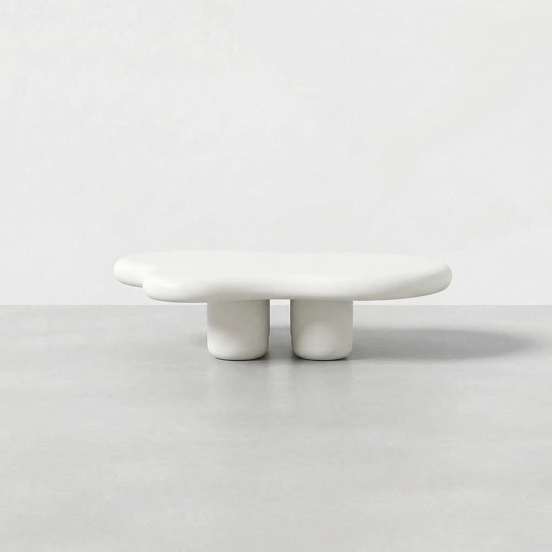 Creative Cloud Shaped Coffee Table, One-Piece FRP Construction Modern Accent Table for Home
