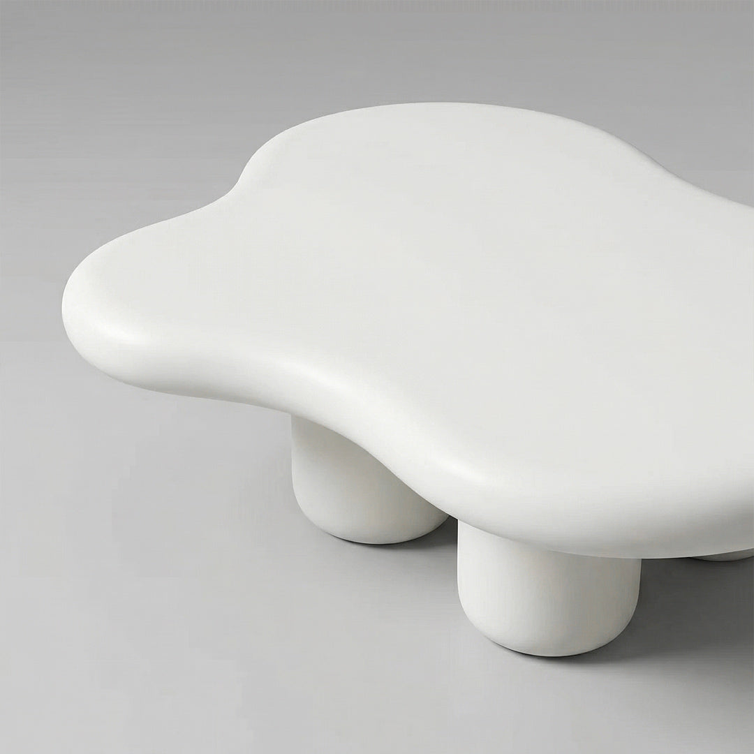 Creative Cloud Shaped Coffee Table, One-Piece FRP Construction Modern Accent Table for Home