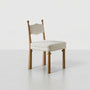 French Retro Dining Chair, Mid Century Modern Accent Chair with Solid Ash Wood Frame, Upholstered Chenille Fabric Side Chair for Living Room Kitchen