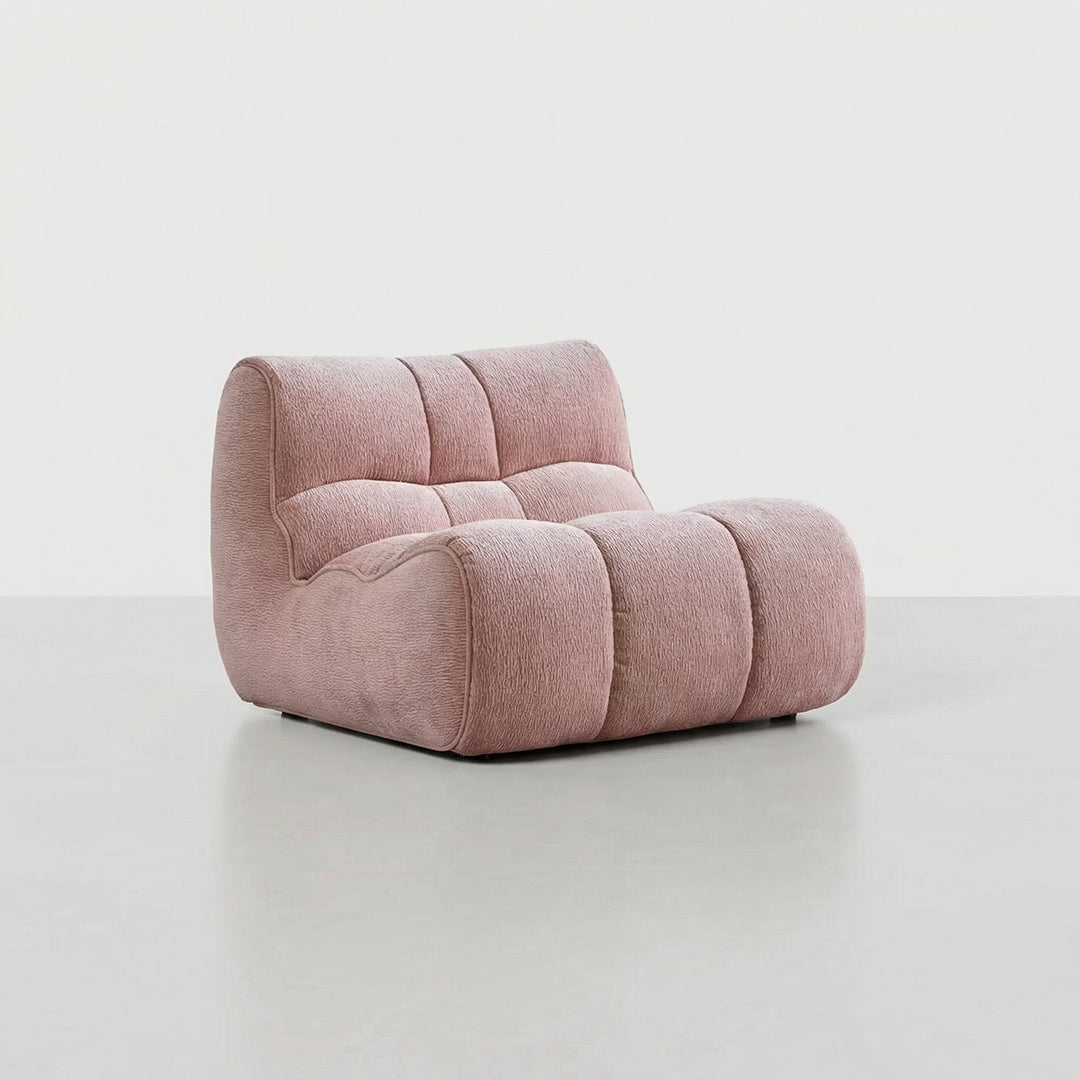 Cream Style Single Sofa Chair, Modern Chenille Accent Chair with Mountain Texture, Ergonomic Lounge Chair for Bedroom Living Room Balcony