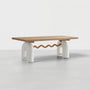 French Cream Retro Solid Wood Dining Table Set, North American White Oak with Open-Pore Eco-Paint, Multi-Functional Table for Dining Room & Study