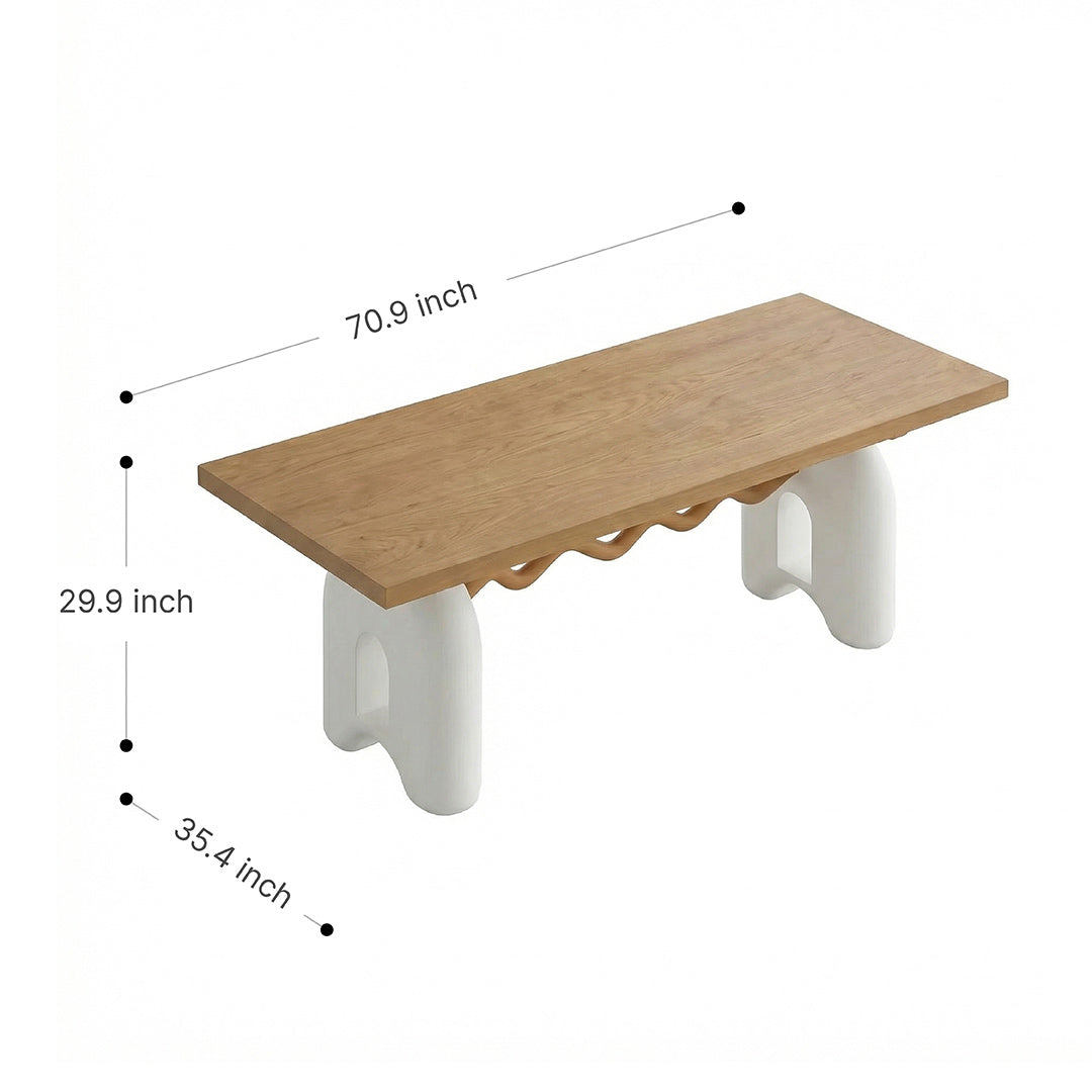 French Cream Retro Solid Wood Dining Table Set, North American White Oak with Open-Pore Eco-Paint, Multi-Functional Table for Dining Room & Study