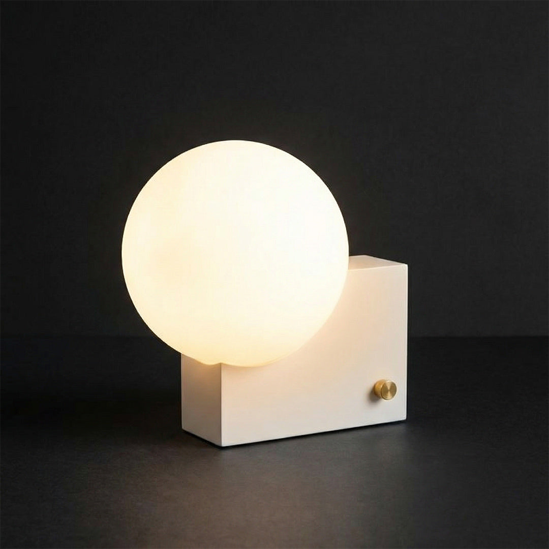 Modern Danish Cream Table Lamp, Wireless Rechargeable Touch Dimmable Bedside Lamp for Bedroom Living Room Hallway