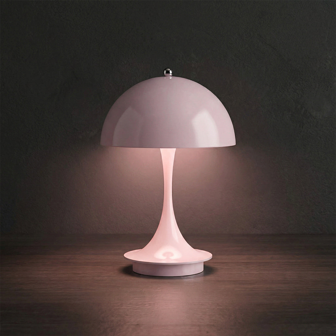 Modern Mushroom Table Lamp, Wireless Rechargeable Touch Dimmable LED Night Light for Bedroom
