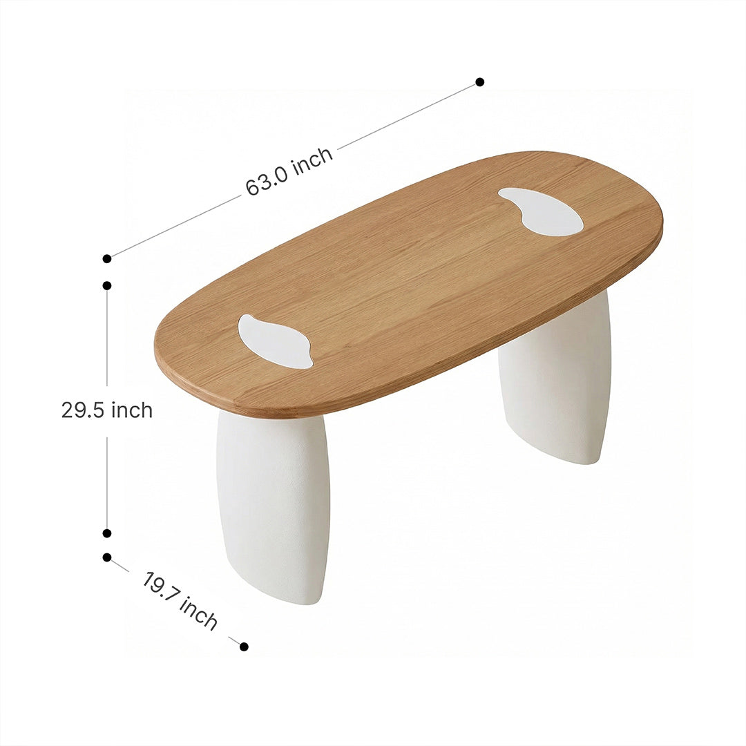 Light French Vintage Desk, North American FAS Grade Solid Wood Edge Study Desk for Bedroom